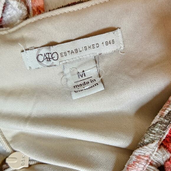 CATO Spring Floral Dress Size Medium Gorgeous Feminine Flutter Sleeve V Neck - Picture 6 of 12